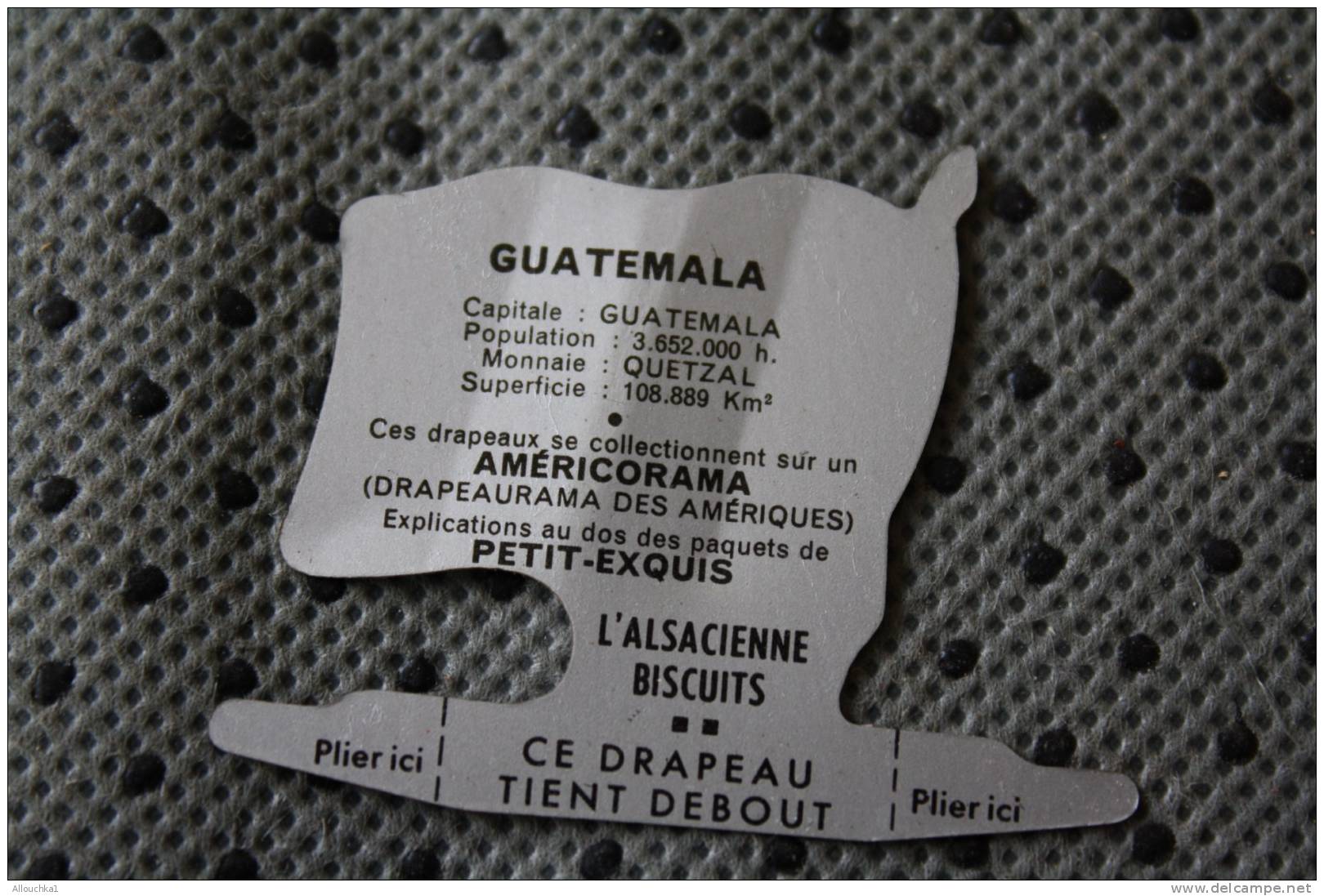 GUATEMALA  DRAPEAU FLAG BANDIERA &Sigma;&Eta;&Mu;&Alpha;&Iota;&Alpha; FLAGGA-TOLE PLIABLE-PUB L'ALSACIENNE BISCUIT REPLI - Andere & Zonder Classificatie