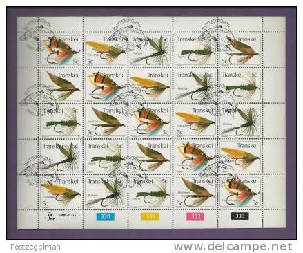 TRANSKEI 1980 CTO Full Sheet Fishing Flies 83-87 F 2566 - Transkei