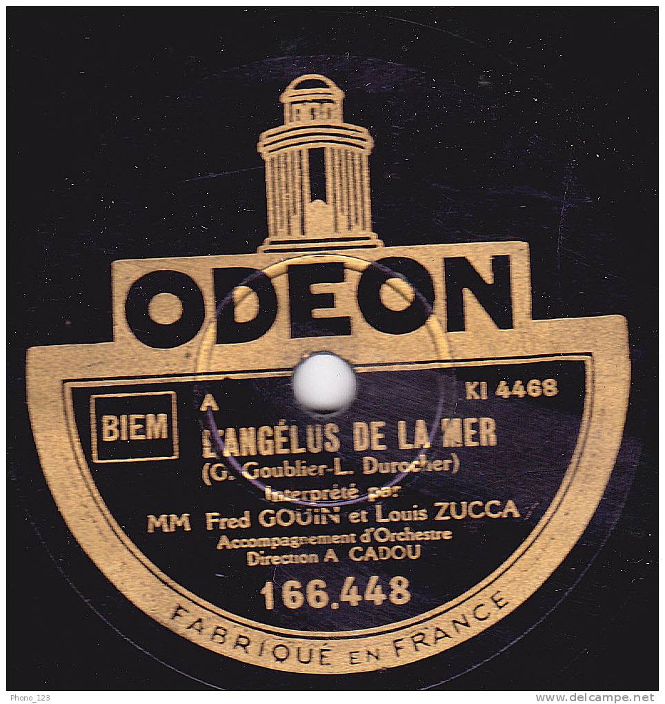 Disques 78 Tours Pour Phonographes - FRED GOIN - LE CRUCIFIX - L'ANGELUS DE LA MER - 78 T - Disques Pour Gramophone