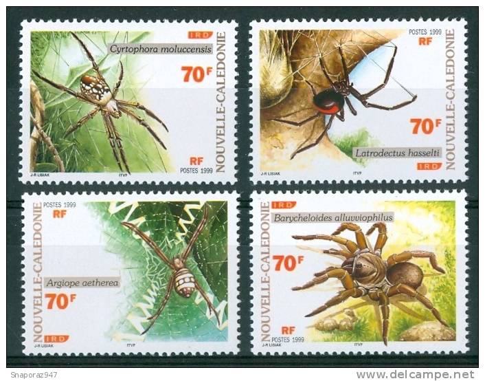 1999 Nuova Caledonia Ragni Spiders  Yvert 784/87 MNH** P70- - Spiders