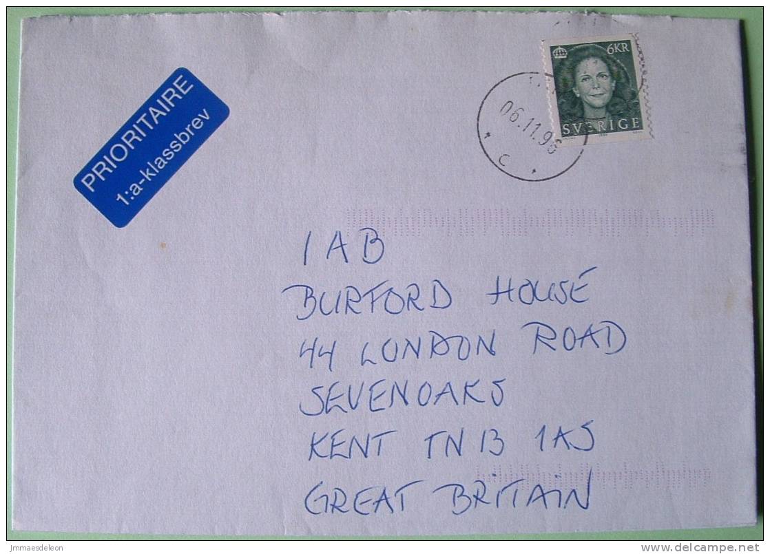 Sweden 1995 Cover To England UK - Queen Silvia - Lettres & Documents