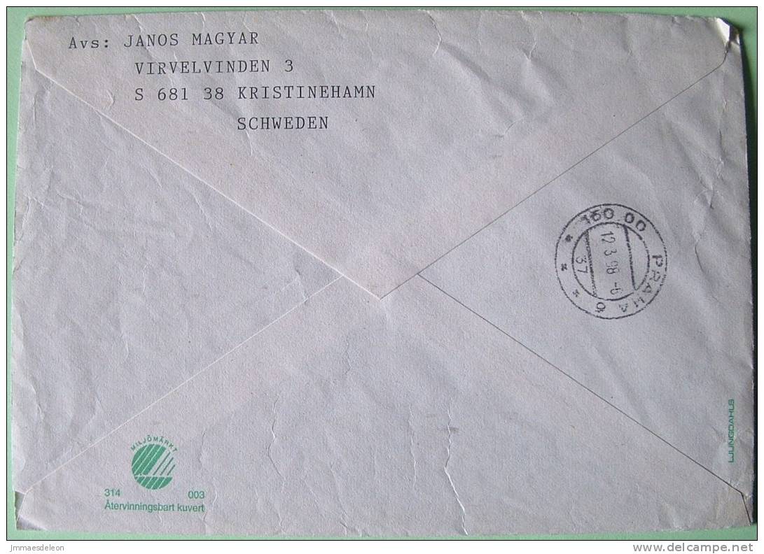 Sweden 1997 Cover To Praha Czech - Geography Cartography Conference Compass Rose - Praha Cancel On Back - Brieven En Documenten