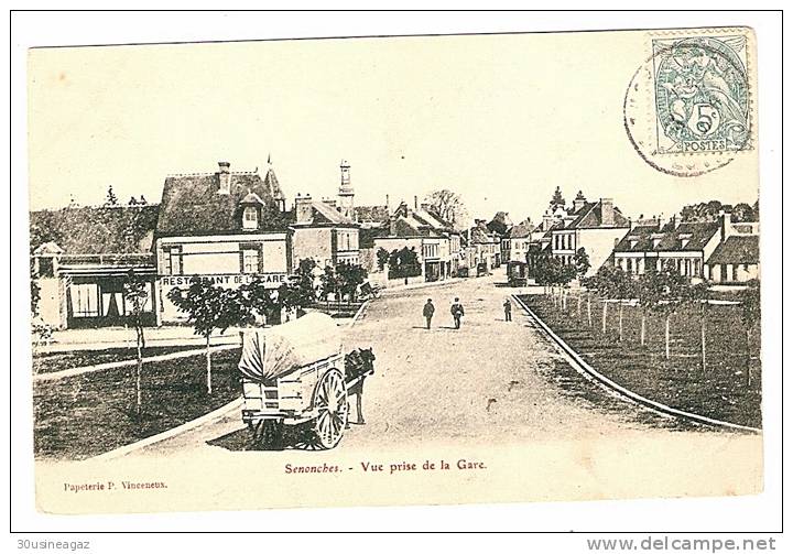 CPA  28 Senonches Vue Prise De La Gare 1907 - Autres & Non Classés