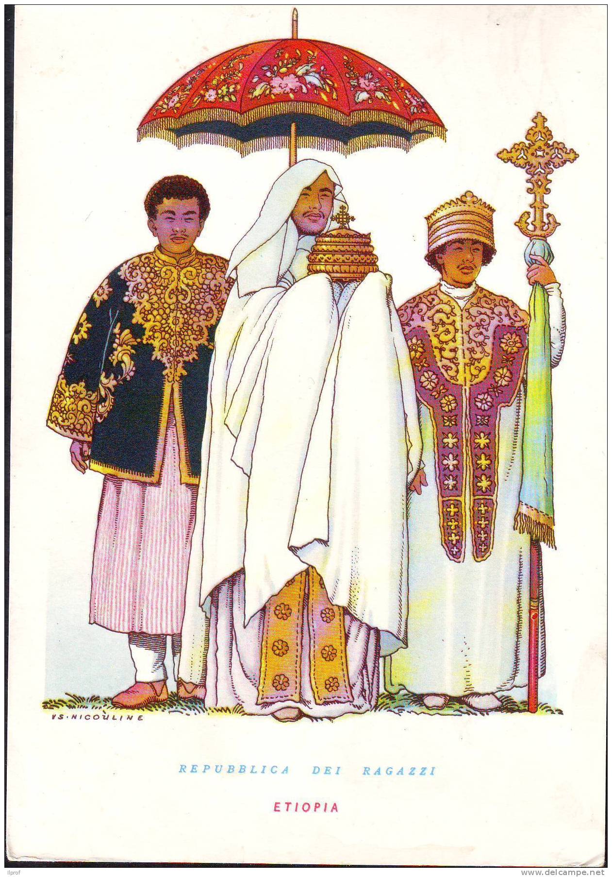 Religiosi Copti, Etiopia, Illustratore V.S. Niccouline - Ethiopië