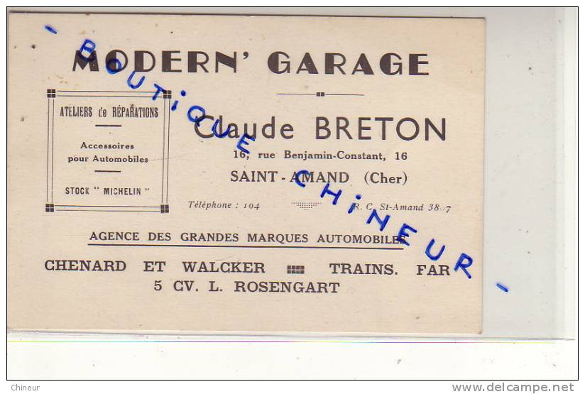 CARTE PHOTO MODERN' GARAGE CLAUDE BRETON  16 RUE BENJAMIN CONSTANT - Saint-Amand-Montrond