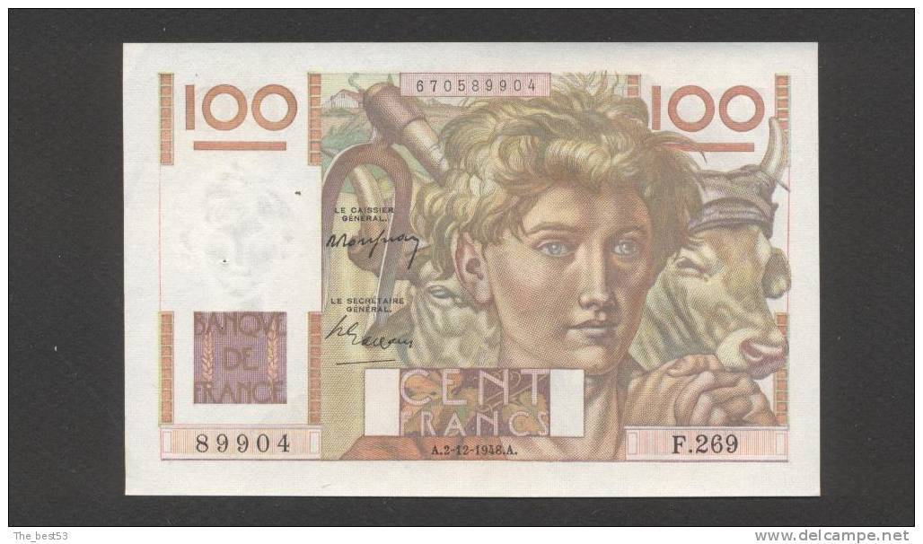 100  Francs  -  Jeune Paysan   1948 - 100 F 1945-1954 ''Jeune Paysan''