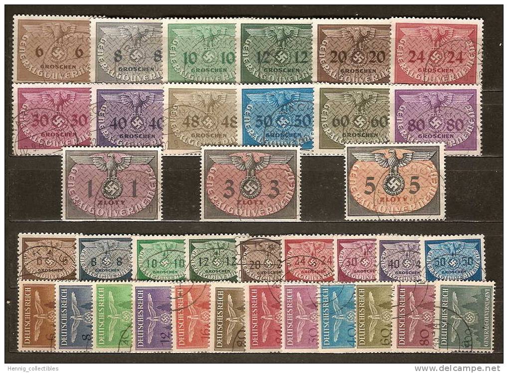 COLLECTION - Poland General Government  1940-1943, OFFICIAL STAMPS - Verzamelingen