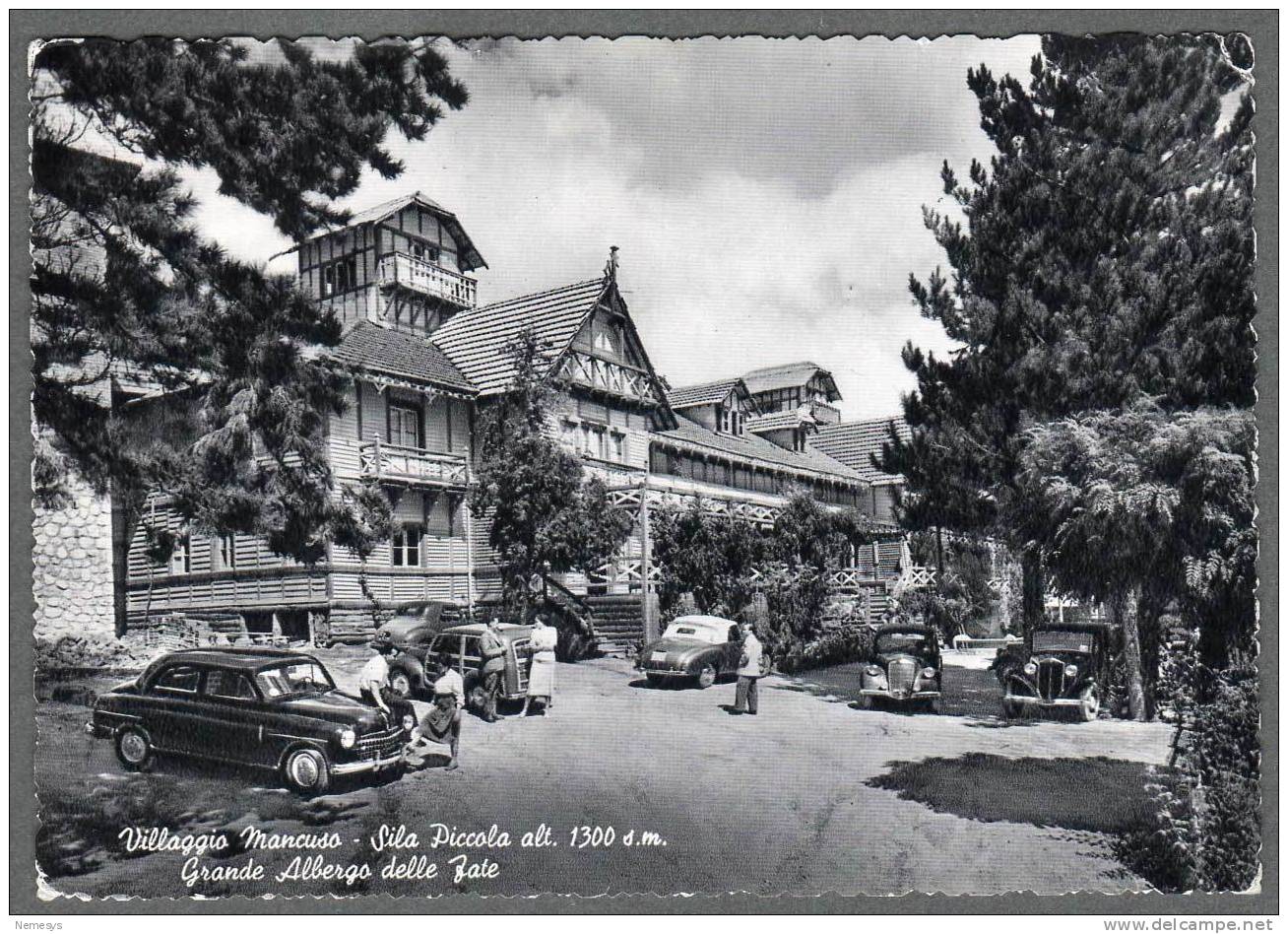 SPL 1955 VILLAGGIO MANCUSO (TAVERNA CATANZARO) SILA PICCOLA ALBERGO DELLE FATE VIAGGIATA 4 SCAN ANIMATISSIMA AUTOMOBILI - Catanzaro