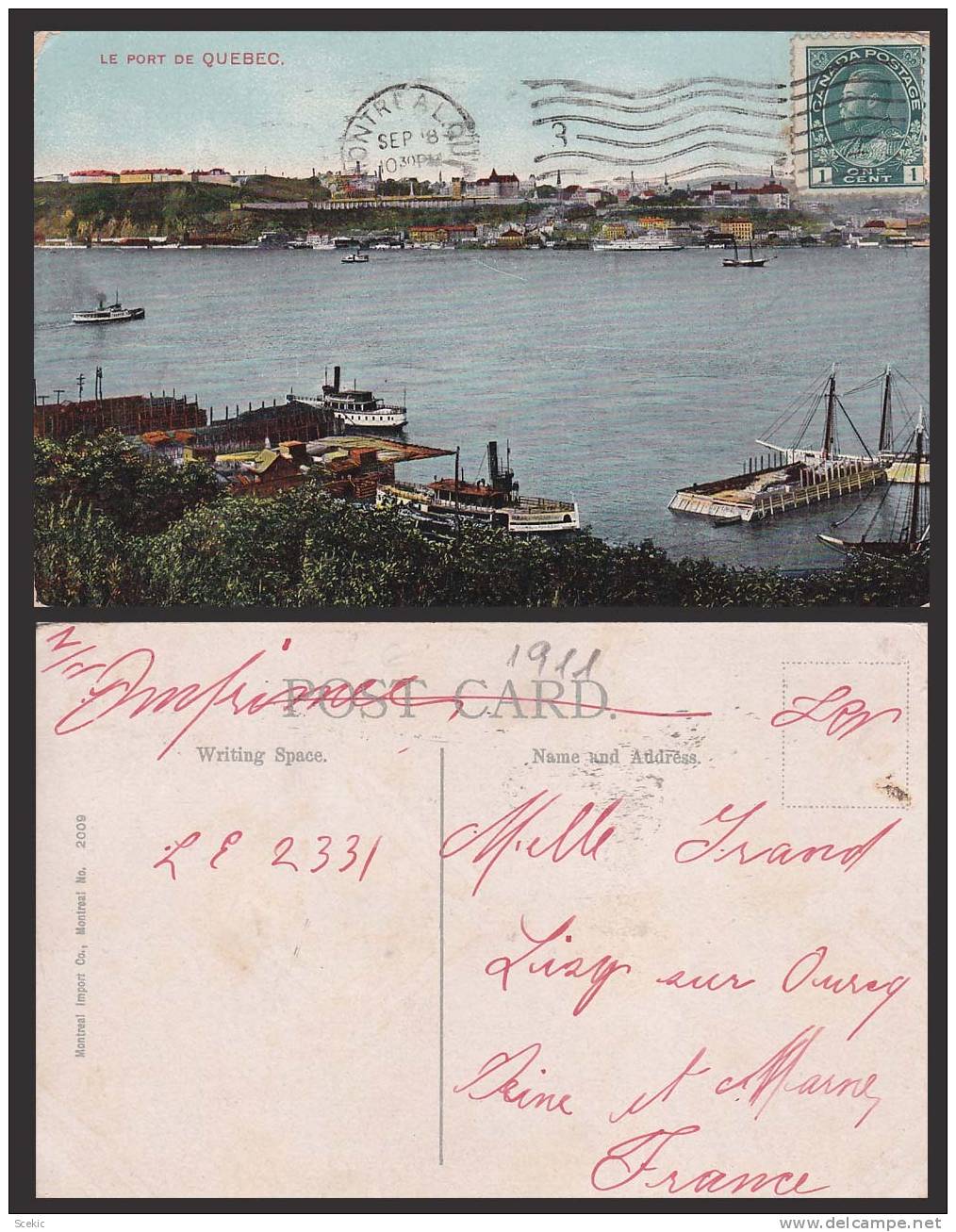 CANADA QUEBEC LE PORT OLD POSTCARD - D12353 - Québec – Les Portes