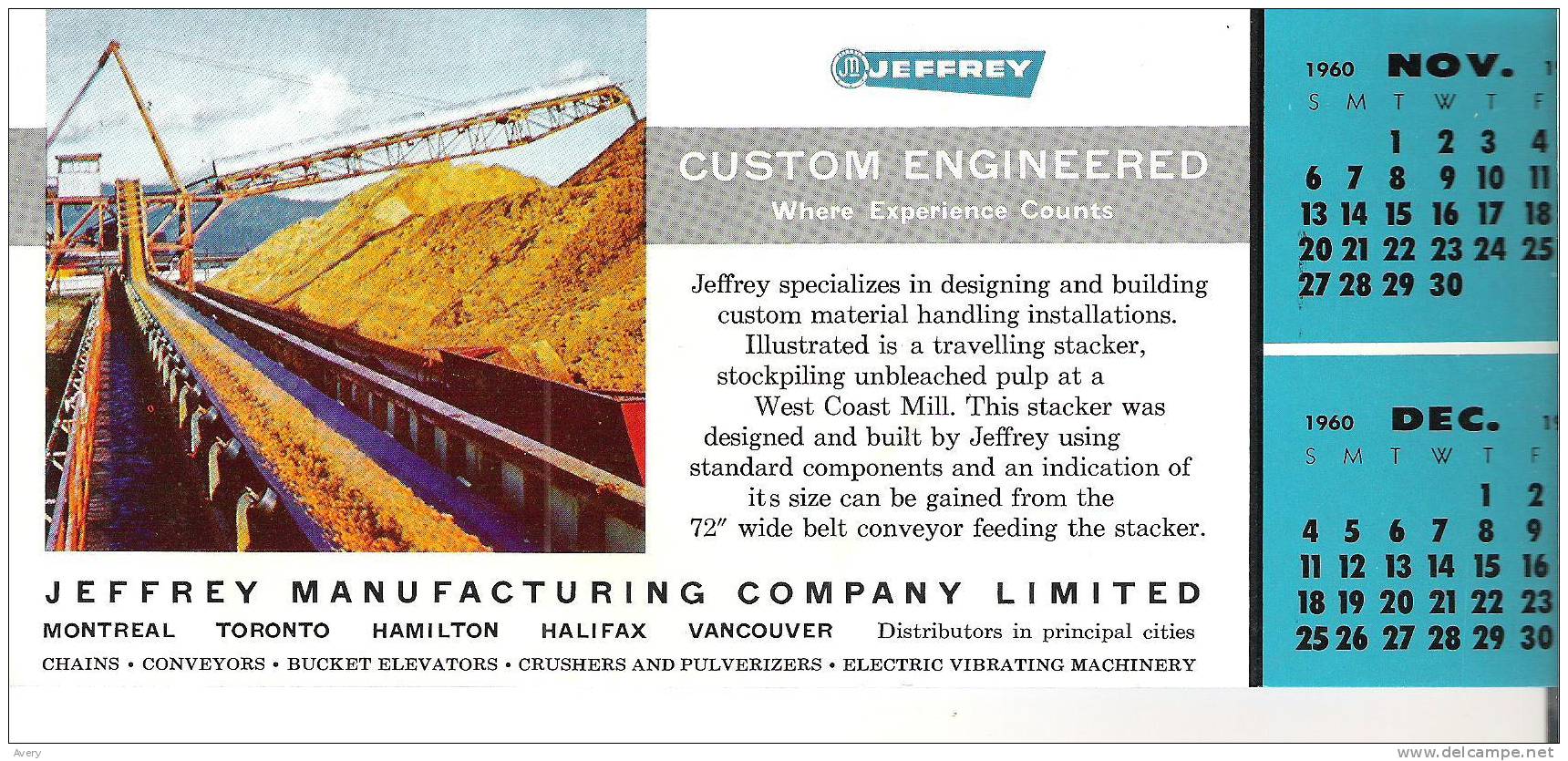 Blotter Jeffrey Manufacturing Company Limited, Montreal  Toronto  Hamilton Halifax Vancouver 9 In X 4 In  23 Cm X 9.5 Cm - J