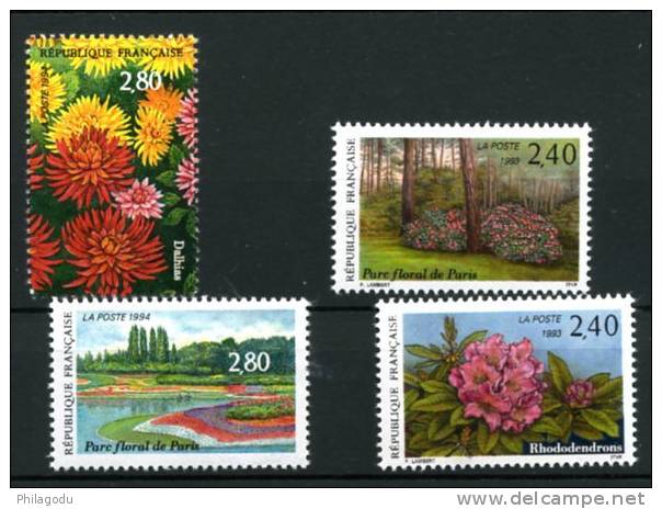 Ex Blocs Salon Philatélique 2648/49 2909/10 **  Cote 36 &euro;  Fleurs Blumen Fiori  Flowers - Unused Stamps