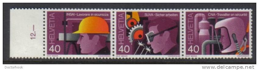 SWITZERLAND   Scott #  659-61**  VF MINT NH Strip Of 3 LG-806 - Unused Stamps