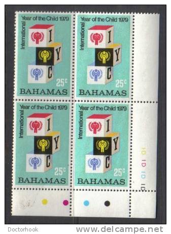 BAHAMAS   Scott #  446-9**  VF MINT NH Inscription Blk. Of 4 LG-807 - Bahamas (1973-...)