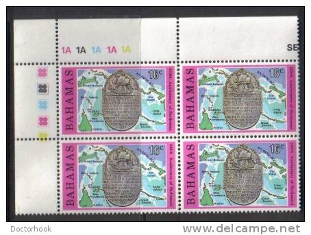 BAHAMAS   Scott #  454-7**  VF MINT NH Inscription Blk. Of 4 LG-811 - Bahamas (1973-...)