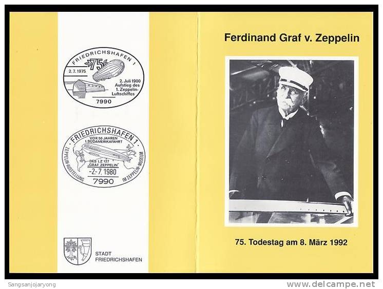 Aviation, Germany Sc1737 Zeppelin Special Card Z004 - Zeppeline