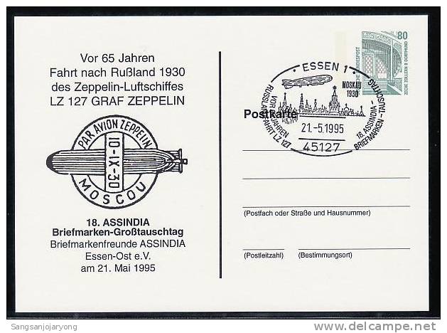 Aviation, Germany Zeppelin Special Postmark Card Z020 - Zeppelins