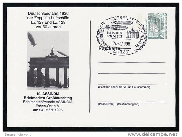 Aviation, Germany Zeppelin Special Postmark Card Z022 - Zeppelines