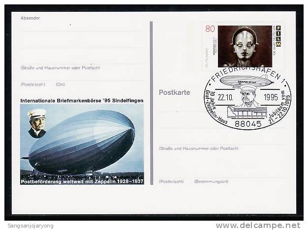 Aviation, Germany Zeppelin Special Postmark Card Z028 - Zeppeline