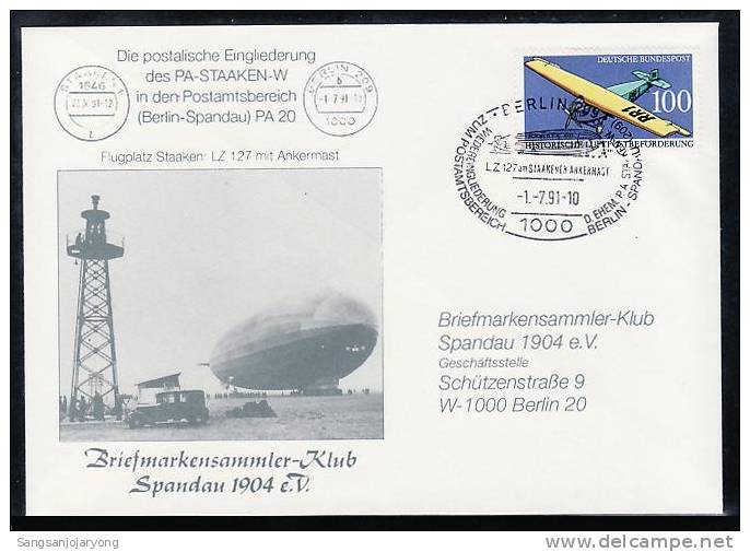 Aviation, Germany Zeppelin Special Postmark Cover Z032 - Zeppeline