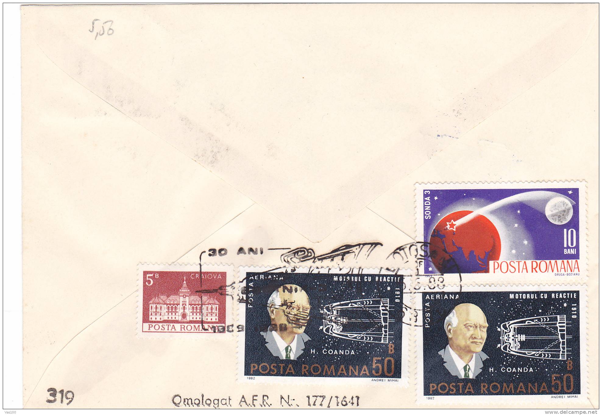 Space Mission,Sputnik -3 Special Covers 1988 Obliteration Botosani - Romania. - Europe