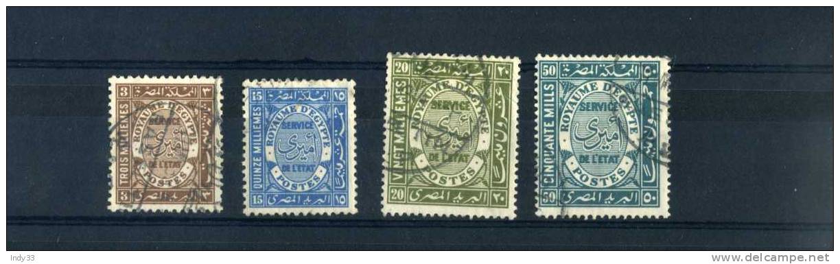 - EGYPTE . TIMBRES DE SERVICE 1935 . OBLITERES - Oficiales