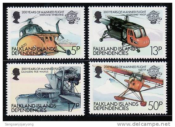 Aviation, Falkland Dep Sc1L80-3 Plane, Helicopter - Hubschrauber