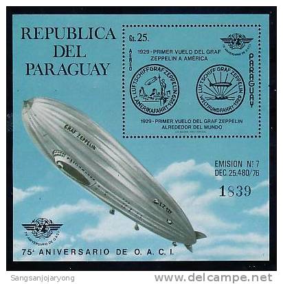 Aviation, Paraguay Sc1883 Zeppelin - Zeppelin