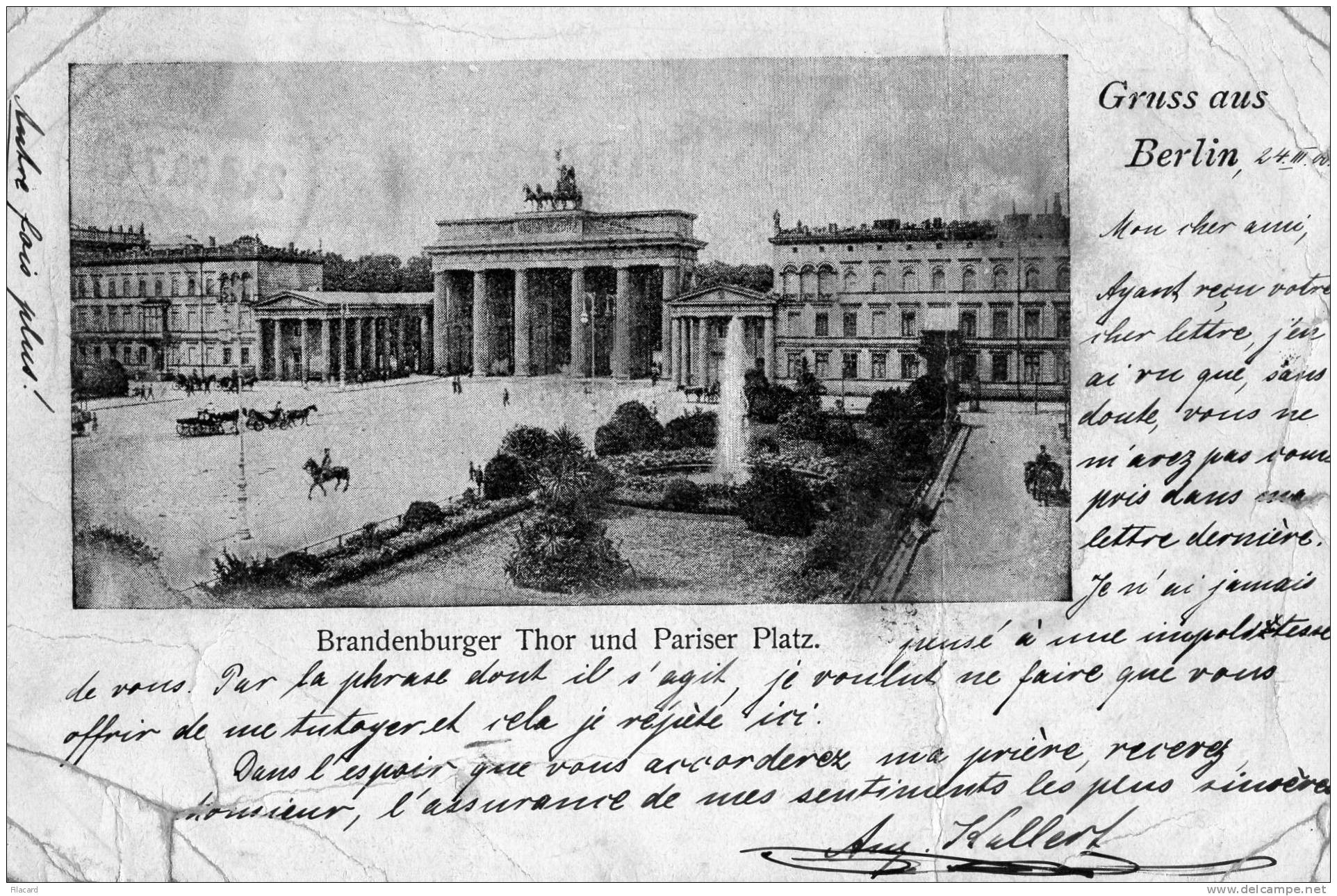 18286   Germania,  Berlin,  Brandenburger  Thor  Und  Pariser  Platz,  VG  1900 - Porta Di Brandeburgo