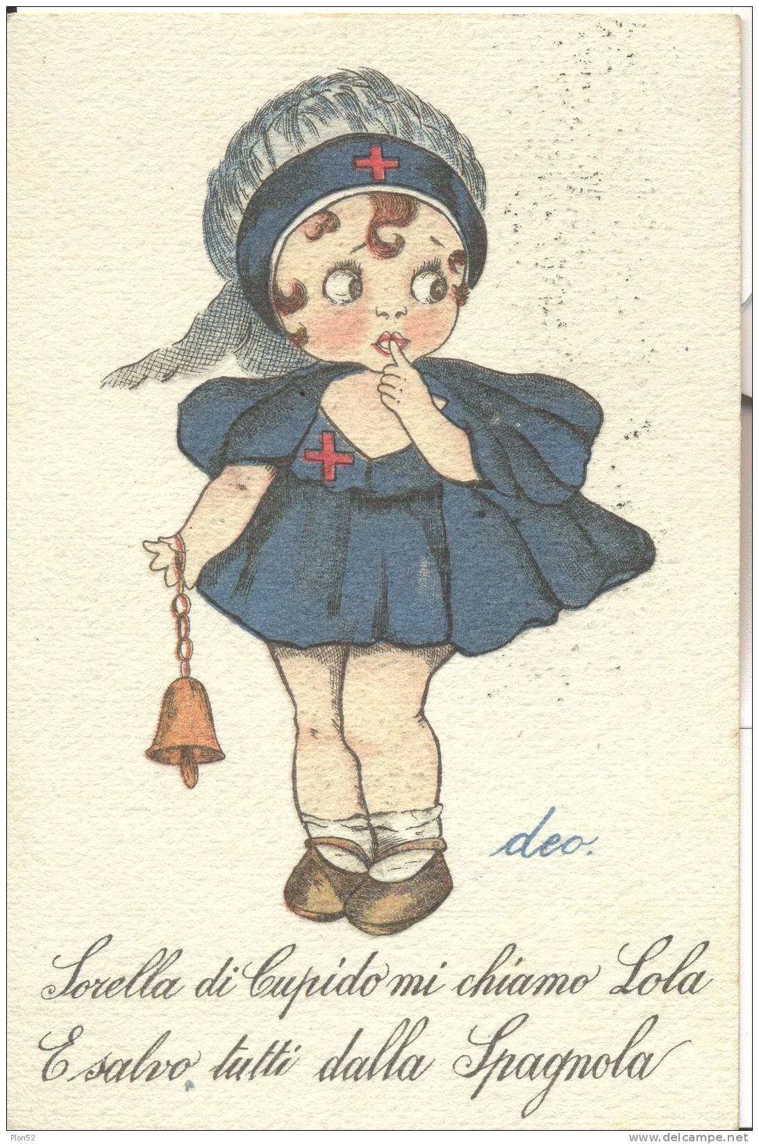 6147-BAMBINA CROCEROSSINA-ILLUSTRATORE DEO-1919-FP - Croix-Rouge