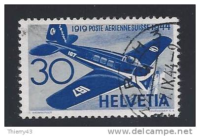 Suisse, Schweiz 1944  - 30e Anniv. Poste Aerienne  30 C.  Y&T PA38  Mi. 437  Oblit. - Gebraucht