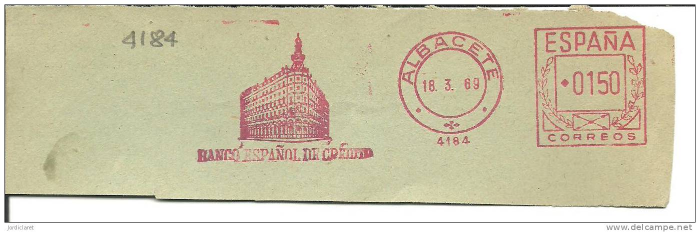 FRANQUEO MECANICO ESPAÑA 1969  FRAGMENTO-FRAGMENT  ALBACETE                   C - Storia Postale