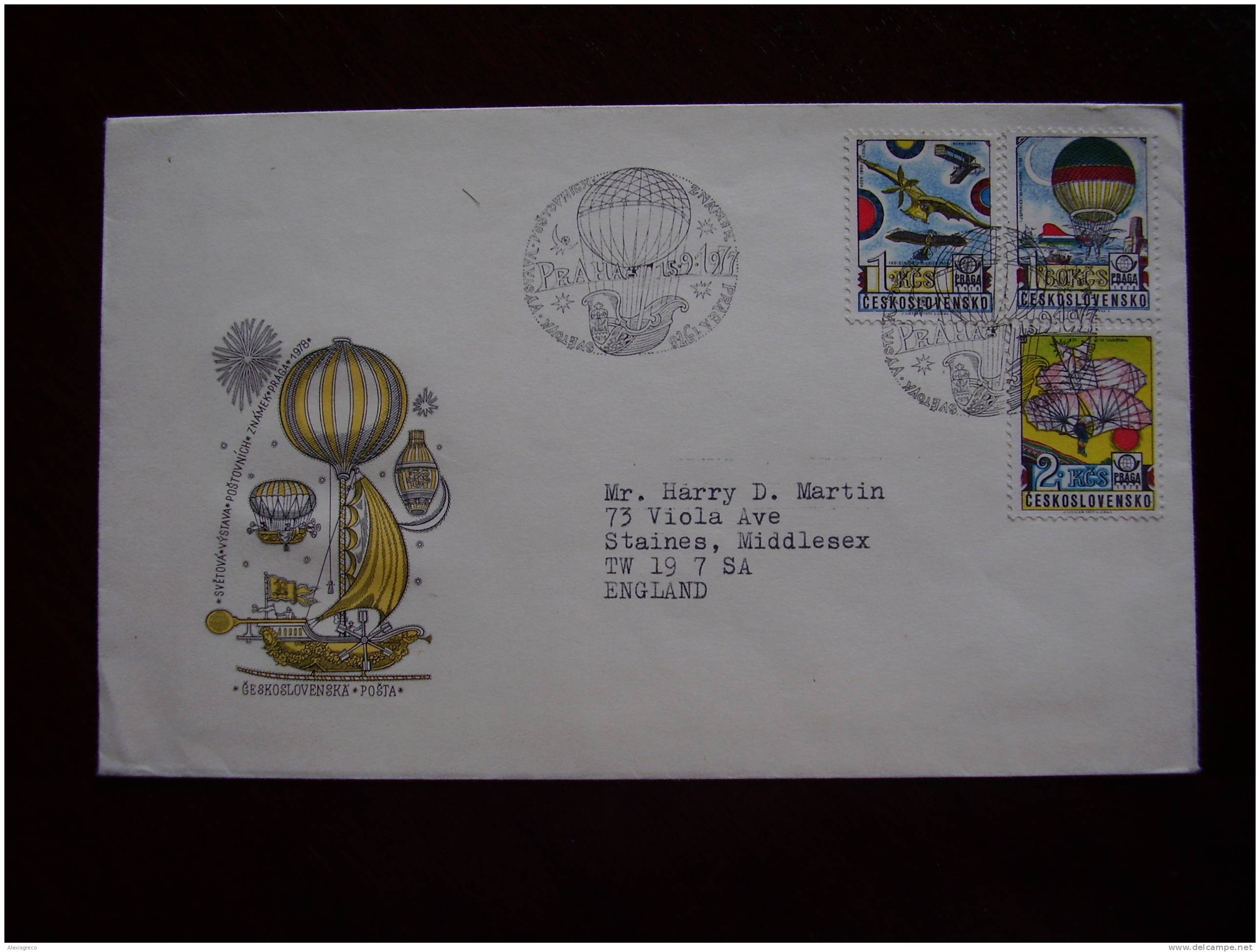 CZECHOSLOVAKIA 1977 STAMP EXHIBITION ´PRAGA 1978´ (6th.Issue)  FDC With 3 Stamps. - Lettres & Documents