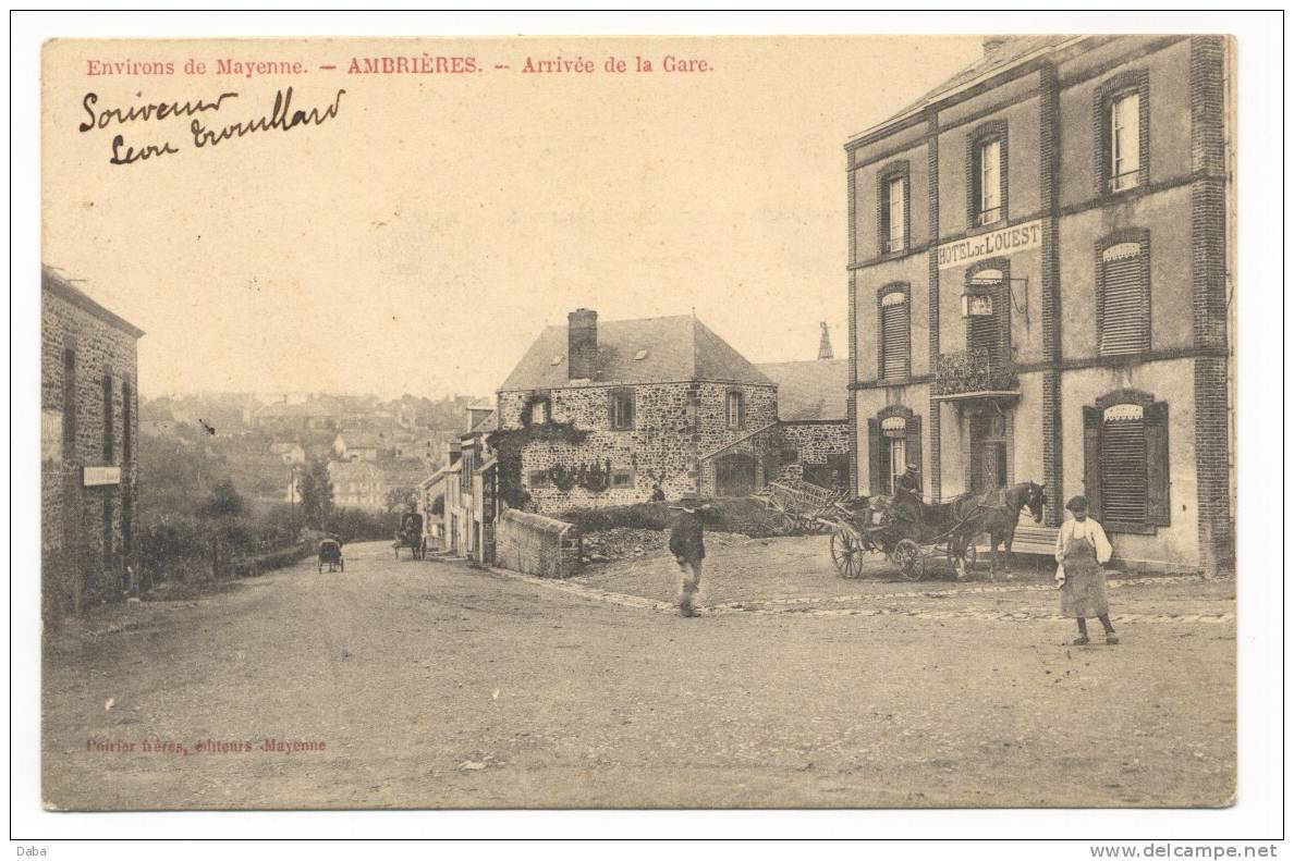 Ambrières. Arrivée De La Gare. - Ambrieres Les Vallees