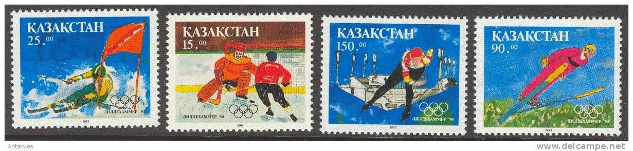 Kazakhstan  Winter Olympic Games Lillehammer 1994 Set Of 4 MNH - Winter 1998: Nagano