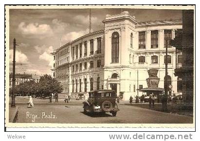 Let026/ Riga Pasts. 1934. Fotokarte Mit Auto , Ungebraucht. - Lettland