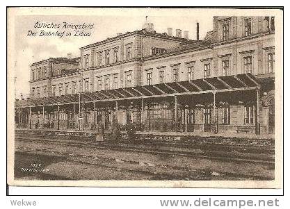 Let037/ Libau, Bahnhof, Per Dt. Feldpost Nach Duisburg 1915. - Lettonie