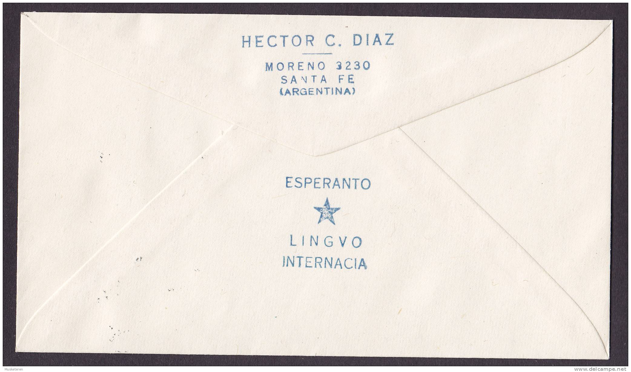 Argentina FDC Cover 1962 Sobre Primer Dia Juan Vucetich Sistema Dactiloscopio ESPERANTO LINGVO INTERNACIA (2 Scans) - FDC