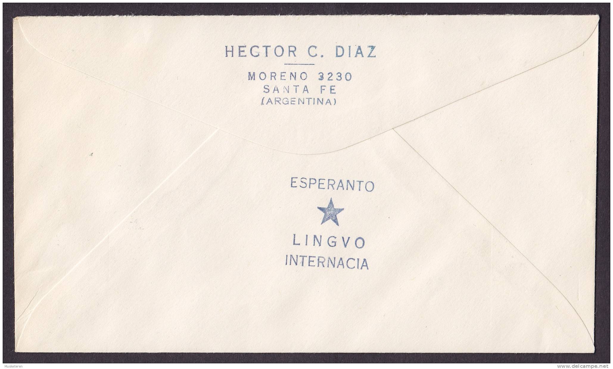 Argentina FDC Cover 1963 Sobre Primer Dia Poder Judical De Las Carreras ESPERANTO LINGVO INTERNACIA (2 Scans) - FDC