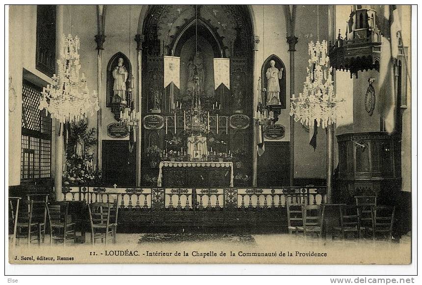 22  -  LOUDEAC  -  INTERIEUR DE LA CHAPELLE DE LA COMMUNAUTE DE LA PRIOVIDENCE - Loudéac