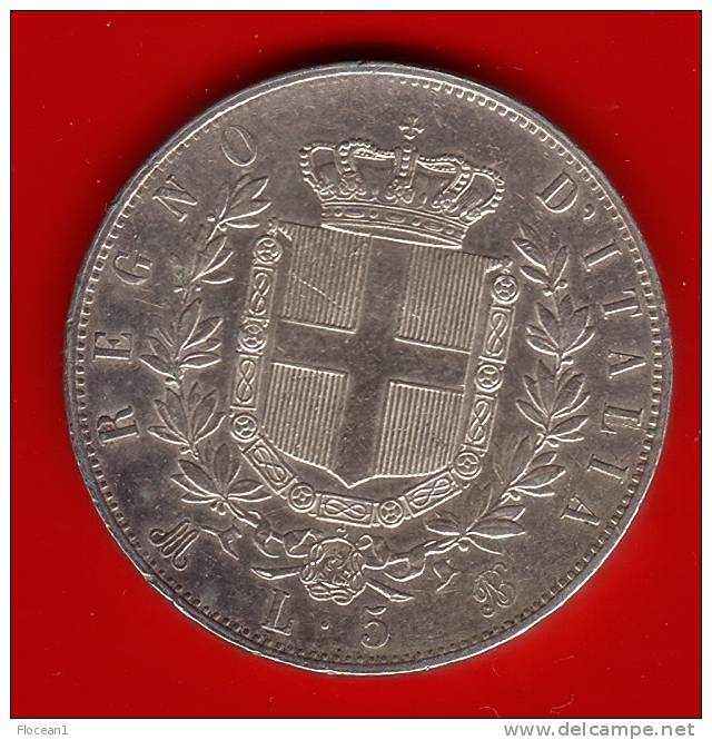 QUALITE RARE ....EXCEPTIONNELLE....**** ITALIE - ITALIA - 5 LIRES 1875 M BN - ARGENT - SILVER **** EN ACHAT IMMEDIAT !!! - 1861-1878 : Victor Emmanuel II