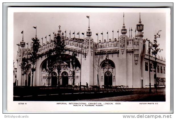 Imperial International Exhibition - Health & Pleasure Resort - Real Photo Postcard 1909 - Exhibitions