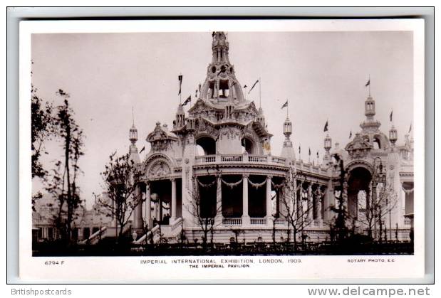 Imperial International Exhibition - The Imperial Pavailion - Real Photo Postcard 1909 - Exhibitions