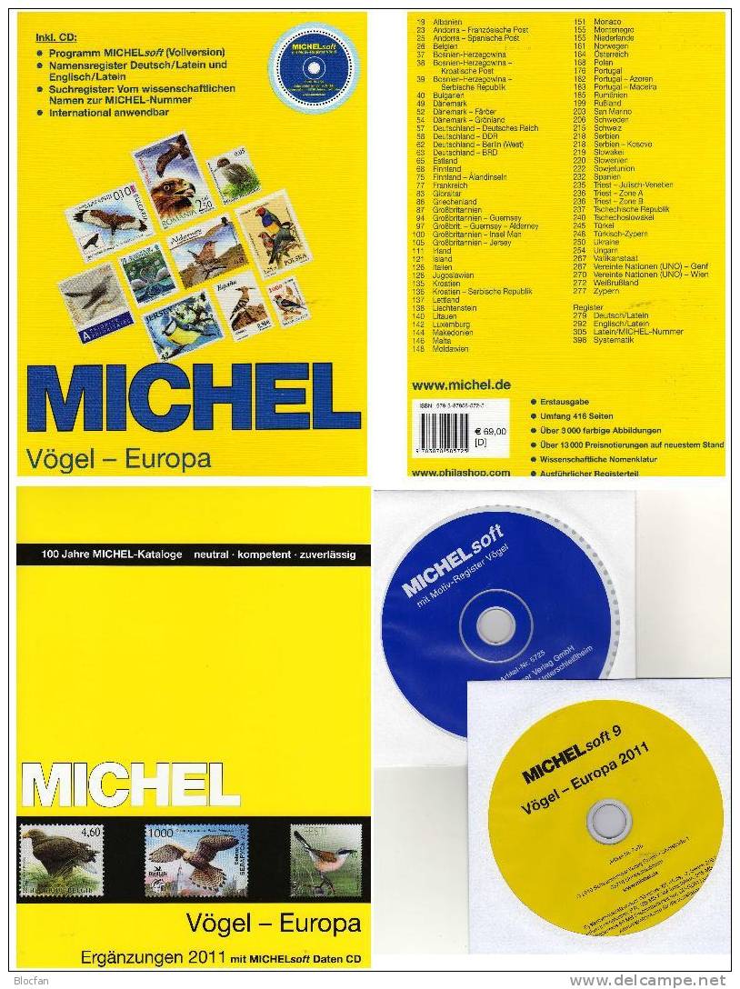 MlCHEL Vögel Europa Katalog Ergänzung 2011 Neu 50€ Mit CD-Rom Birds Special Catalogue In The Pocket - Thema's