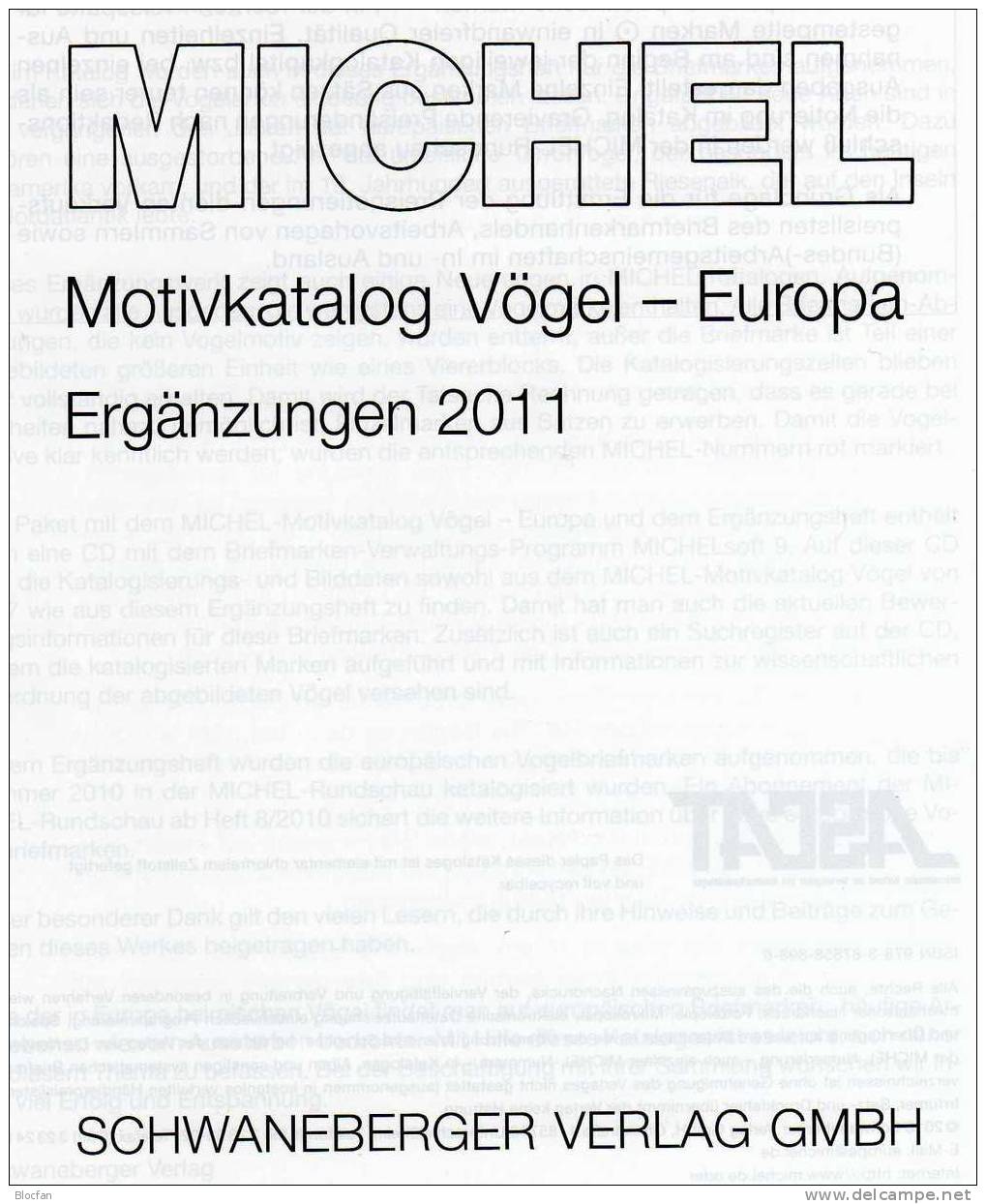 MlCHEL Vögel Europa Katalog Ergänzung 2011 Neu 50€ Mit CD-Rom Birds Special Catalogue In The Pocket - Temáticas