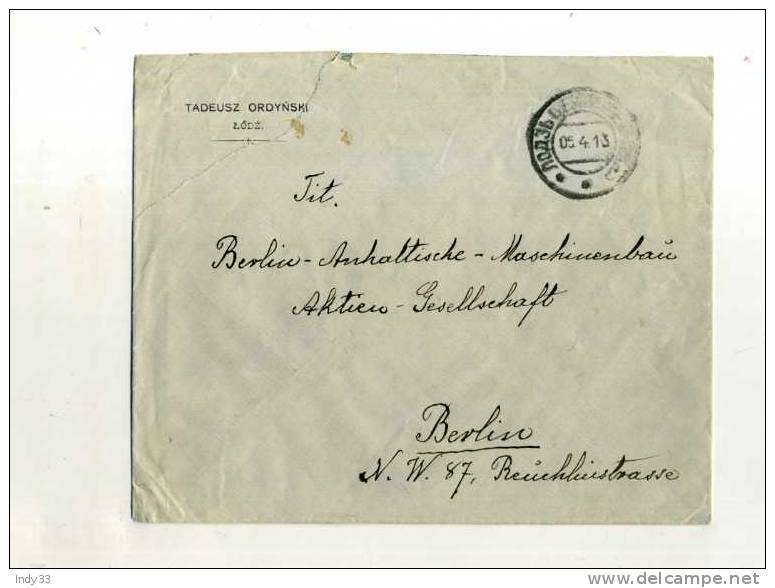 - RUSSIE . AFFRANCHISSEMENT COMPOSE SUR LETTRE DE 1913 POUR BERLIN . - Briefe U. Dokumente