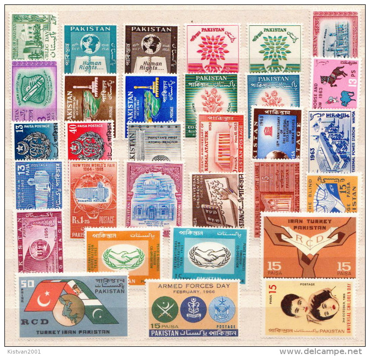 Pakistan MLH Collection 1956-1968, 59 Stamps In Complete Sets And Singles - Pakistan