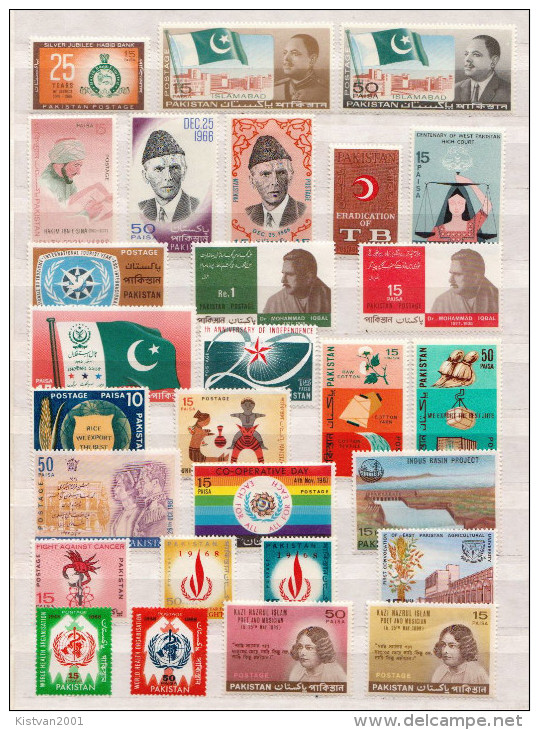 Pakistan MLH Collection 1956-1968, 59 Stamps In Complete Sets And Singles - Pakistan