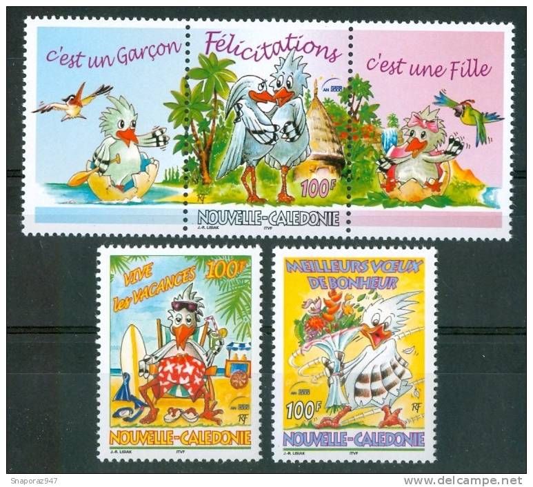 2000 Nuova Caledonia Yvert 834/36 MNH** P132- - Unused Stamps