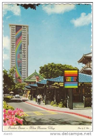 Hononlulu HI Hawaii, Rainbow Bazaar Hilton Hawaiian Village Shopping,  C1970s Vintage Postcard - Honolulu