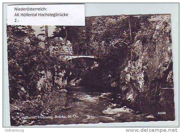 0018ca: AK Höllental Hochstegbrücke, Niederösterreich, Gelaufen - Schneeberggebiet